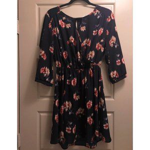 Nordstrom Lush Navy Blue Long Sleeve Dress